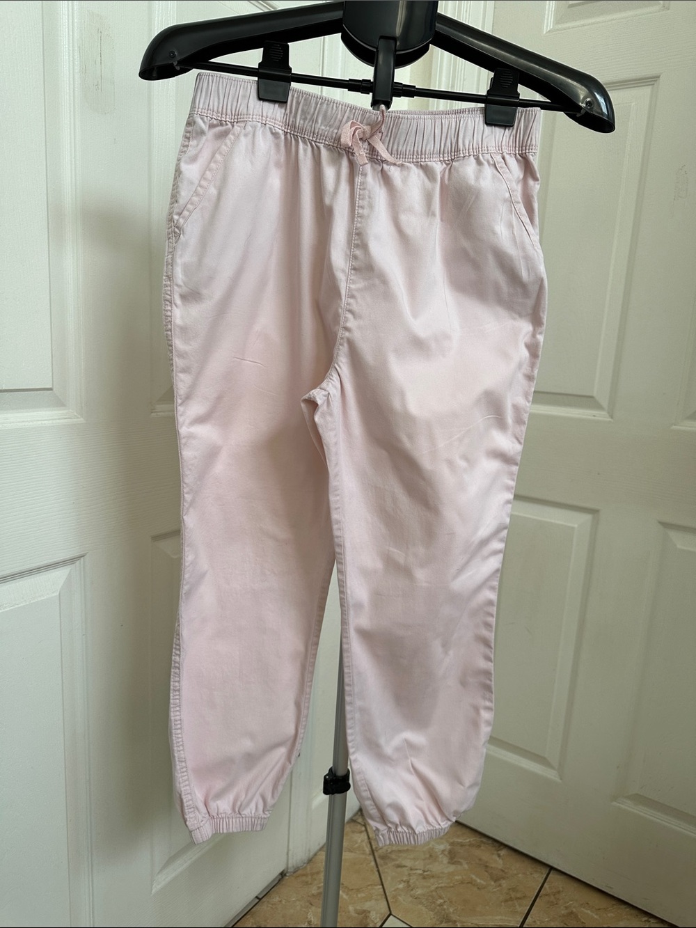 Place Girl’s Light Pink 100% Cotton Drawstring Jogger Pants in Size 14